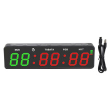 Zegar z Timerem do Ćwiczeń na Siłowni, Tryb HIIT, Przenośny Stoper, Odliczanie i Liczenie, Cyfrowy Timer Fitness, Akumulatorowy Stoper Sportowy