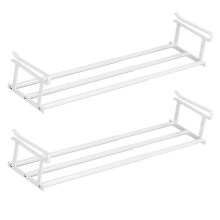 Adjustable Metal Scalable Shoe Rack Organizer for Entryway, Dorm, Garage - Expandable Storage White