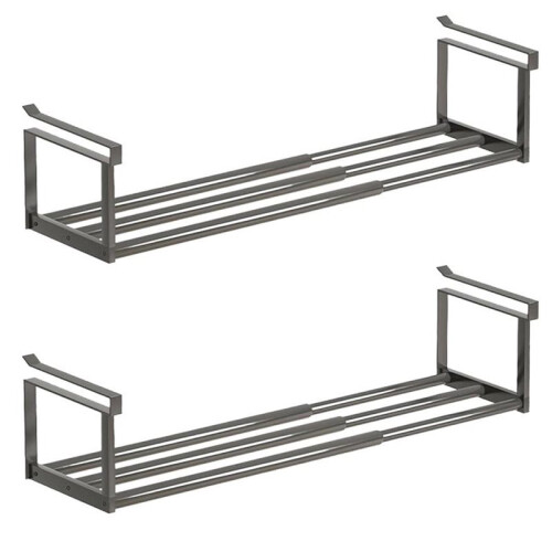 Adjustable Metal Scalable Shoe Rack Organizer for Entryway, Dorm, Garage - Expandable Storage Black 1