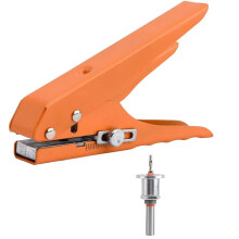 8mm Handheld Puncher Screw Cover Hole Punch Set with Countersink Drill for Photo Paper PVC Cards Edgebanding