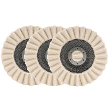 3 Pack 5 Inch Wool  Polishing Wheel Discs,Buffing Wheel Type 27 Flap Disc for Aluminum, Metal, Stainless Steel