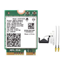 Wi-Fi 6 AX201NGW WiFi-Kaart met Magnetische Draaibare Antenne, 2974 Mbps, 2,4 GHz/5 GHz BT5.2 Draadloze Netwerkkaartadapter