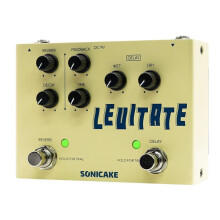 SONICAKE Levitate Dual Footswitch Stompbox Digital Delay and Reverb Guitar Effects Pedal QDS-02