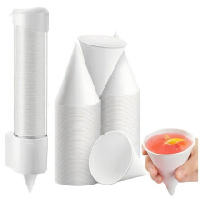 Gobelets à Granité de 120 Ml avec Distributeur Mural, Papier Épais Jetable pour Glace Pilée, Boissons Froides et Fêtes (400 Pièces)