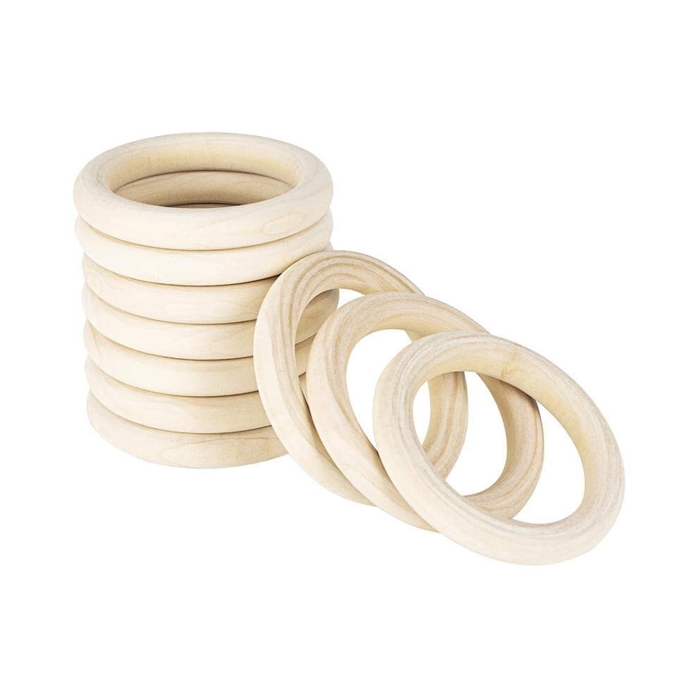 Unfinished Wooden Rings For Crafts, 75Mm Natural Solid Wood Rings For Diy Macrame And Jewelry 20Pcs Saudism