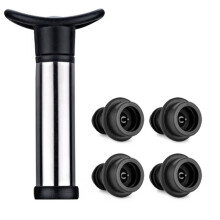 Advanced Wine Stoppers Stainless Steel Manual Vacuum Pump Wine Saver Reusable Wine Bottle Stopper Sealer Keep Wine Fresh