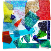 Unregelmäßige Buntglasreste, Transparente Mosaikfliesen für Bastelarbeiten, DIY-Kunstprojekte, Gemischte Farben