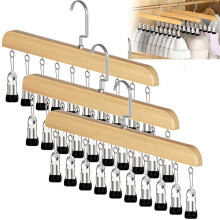 3-Teiliger Kleiderschrank-Organizer mit 10 Clips - Platzsparender Hänge-Kleiderschrank-Organizer, 360 Drehbare Metallclips