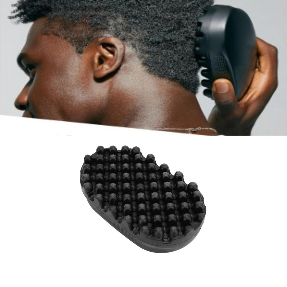 Black Afro Curl Sponge Brush With Ergonomic Nonslip Grip, Compact Oval Twist Hair Styling Tool,