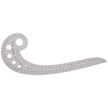 SODIAL(R) 11.8" Long Comma Shaped Plastic Transparent French Curve Ruler Spline