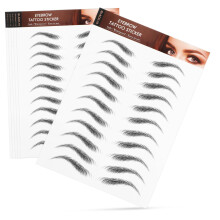 Eyebrow Stickers with Natural HairLike Design, PeelOff Temporary Eyebrow Tattoos, 6 Sheets