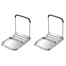 Kitchen Storage Rack Pot Rack 304 Stainless Steel Countertop Rack Kitchen Utensils Storage Rack Home