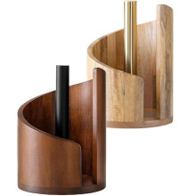 Upgraded New Mountain Wooden Paper Towel Holder, Wood Kitchen Countertop Paper Towel Holder,Base and Iron Holders B