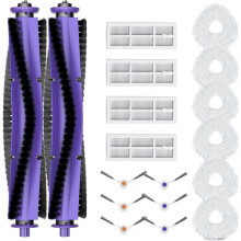 For Freo Robot Vacuum Replacement Parts Kit - 2 Roller Brushes, 4 HEPA Filters, 6 Mop Pads, 6 Side Brushes