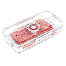 Bacon Storage Container with Air-Sealed Tight Lid for Fridge Bacon Holder Deli Meat Cheese Drain Plate for Refrigerator