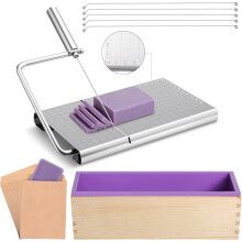 Soap Cutter with Mold Making Kit Wire with Scale 42 Oz Silicone Molds and 25 Paper Packaging Bags DIY Gifts
