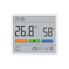Neues Elektronisches Digitales LCD-Temperatur- und Feuchtigkeitsmessgerät mit Uhr für Innen und Außen: Thermometer, Hygrometer, Wettersensor