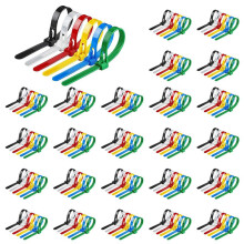 200 Attaches de Câble en Nylon de Qualité Supérieure Autobloquantes à Boucle, Sangle en Nylon Réutilisable Réglable de 8 X 200 mm avec Boucle