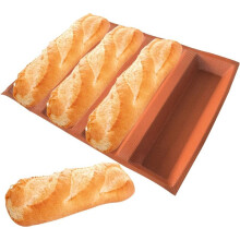 Siliconen Broodvormen 12 Inch Hotdogbroodvormen met Antiaanbaklaag, Siliconen Gecoate Glasvezel Bakvormen