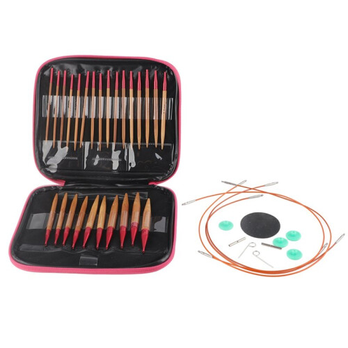 Interchangeable Knitting Needles Interchangeable Carbonized Bamboo Needles Set Aluminum Circular Knitting Needles Ring