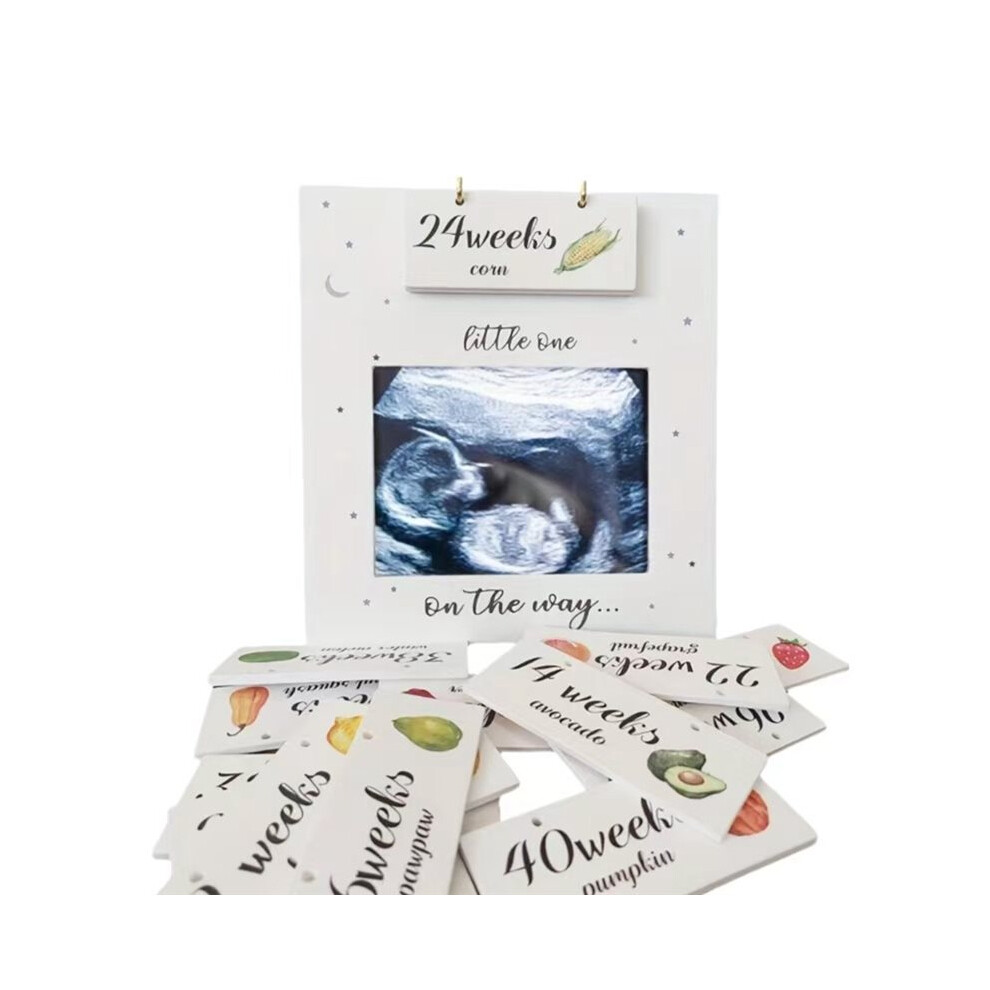 Sonogram Picture Frame - Weekly Fruit and Vegs Pregnancy Milestone, Pregnancy Tracker for Bump Growth