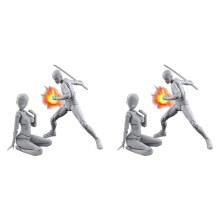 4X Actiefiguren PVC-Model met Doostekening Figuurmodellen voor Artiesten (Vrouw+, Grijs)