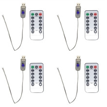 LED-Slinga med Fjärrkontroll och Dimmer, 5V USB, 4 St. Kontrollkort med 8 Lägen för 100/200 LED-Ljusslingor