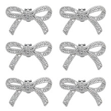 6St Crystal Rhinestones Rosett SkokläMmor BröLlopsbröLlopssko SpäNnen DIY Manuell PäRla HöGa Klackar Blomdekorationer Silver