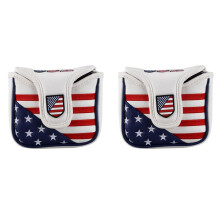 2X PU Mallet Putter Abdeckungen Kopfbedeckung Kunstleder Wasserdicht Griff Schützen Headcover Putter Abdeckungen Kopfbedeckung für Klingen Kopf