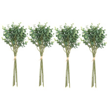 24 Pcs Eucalyptus Plastic Artificial Leaves Bunch Green