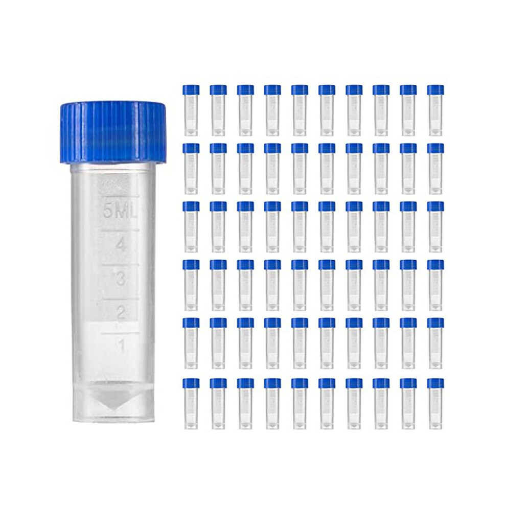 600Pcs 5Ml Plastic Graduated Vial Storage Container Test Tubes With Screw Caps 6033650083585