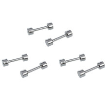 3 Paar Herren Barbell Ohrstecker Titan Stahl 3mm Silber Farbe
