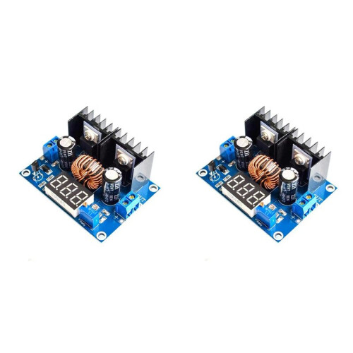 2X LED Voltmeter PWM Adjustable 4-38V to 1.25-36V Step-Down Board Module XL4016 8A 250W - Power Drop Module