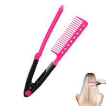 V Shape Hair Straightening Comb with Foldable Design for Quick Styling and TravelFriendly Use