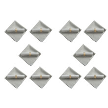 20Pcs 48X48cm Polyester Cloth Napkins for Restaurant Wedding Banquet Dinner Party, Silver Gray