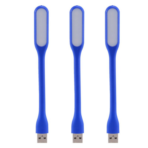 3X Flexible USB Portable  LED Lamp 5V 1.2W for Table Light Random Color