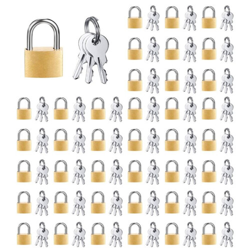 240 Pack  Padlock Small Padlock Solid Brass Locks with 720 Key for Luggage Lock,Backpack,Gym Locker Lock 1