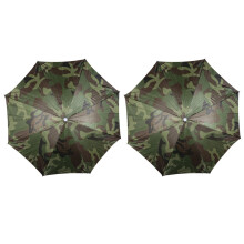 2X Portable Rain Umbrella Hat Camouflage Foldable Outdoor Sun Shade Waterproof Camping Fishing Headwear Cap Hats