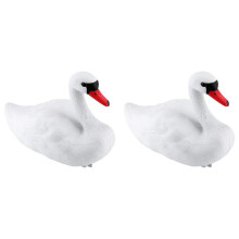 2X Swan Decoys, Floating Plastic Swan, White Swan Statue Decoration Pet Decoys, White Swan Statue