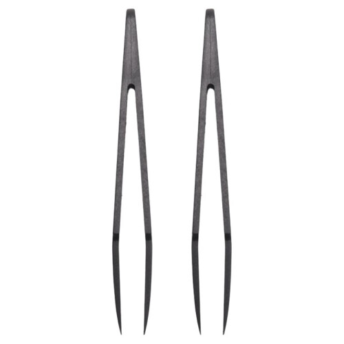 4.5 inch Length Black Plastic Anti-static Tweezers Repair Tool 2 1