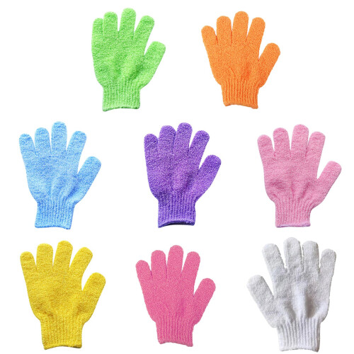 5 Pack Double Sided Body Scrub Gloves for Deep Exfoliation with Quick Dry Polyester Fabric 2