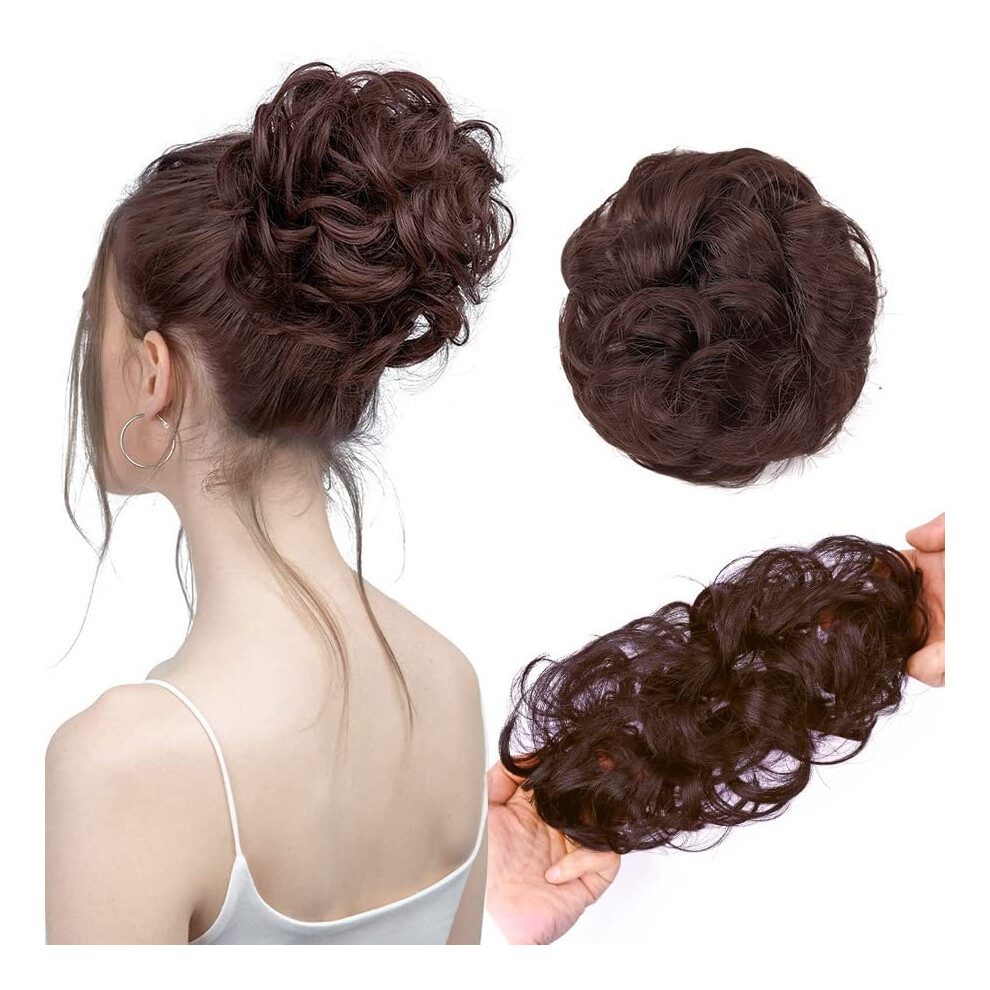 Unisex Messy Hair Bun For Women Synthetic Curly Updo Hairpiece With Elastic Fit And Instant Volume Boost (2M33)