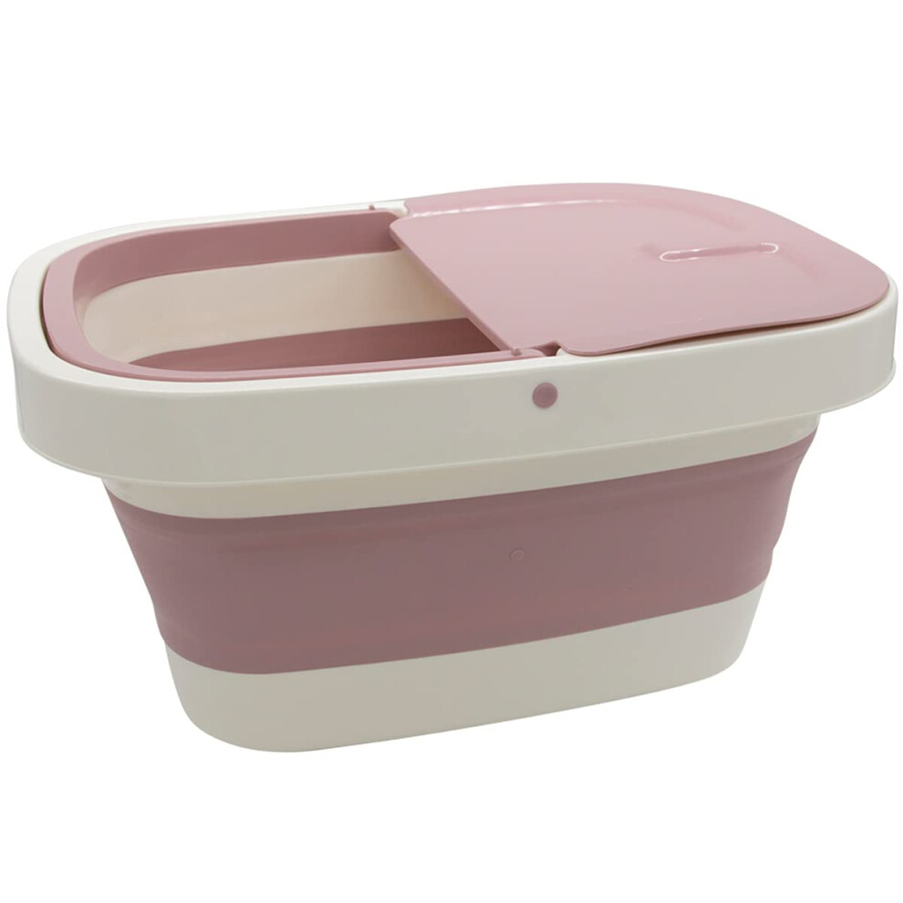 Foldable Foot Spa Tub with Heat Retention Lid and Massage Roller for Home Use