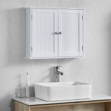 (White) Bath Vida Priano 2 Door Wall Cabinet Storage