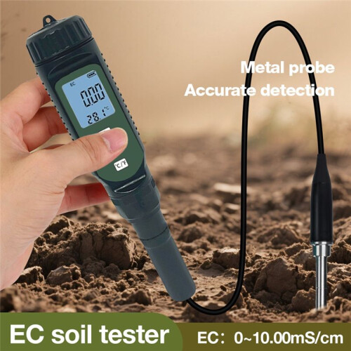 Soil EC Detector Value Temperature Detection External Probe Garden Grassland Temperature EC Detector