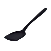 (Black) Heat-Resistant Silicone Wok Spatula - Ergonomic Grip