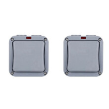 2X IP66 Wall Electrical 220V Light Waterproof Off Security Button with Fixation Night in the Pc Power(A)