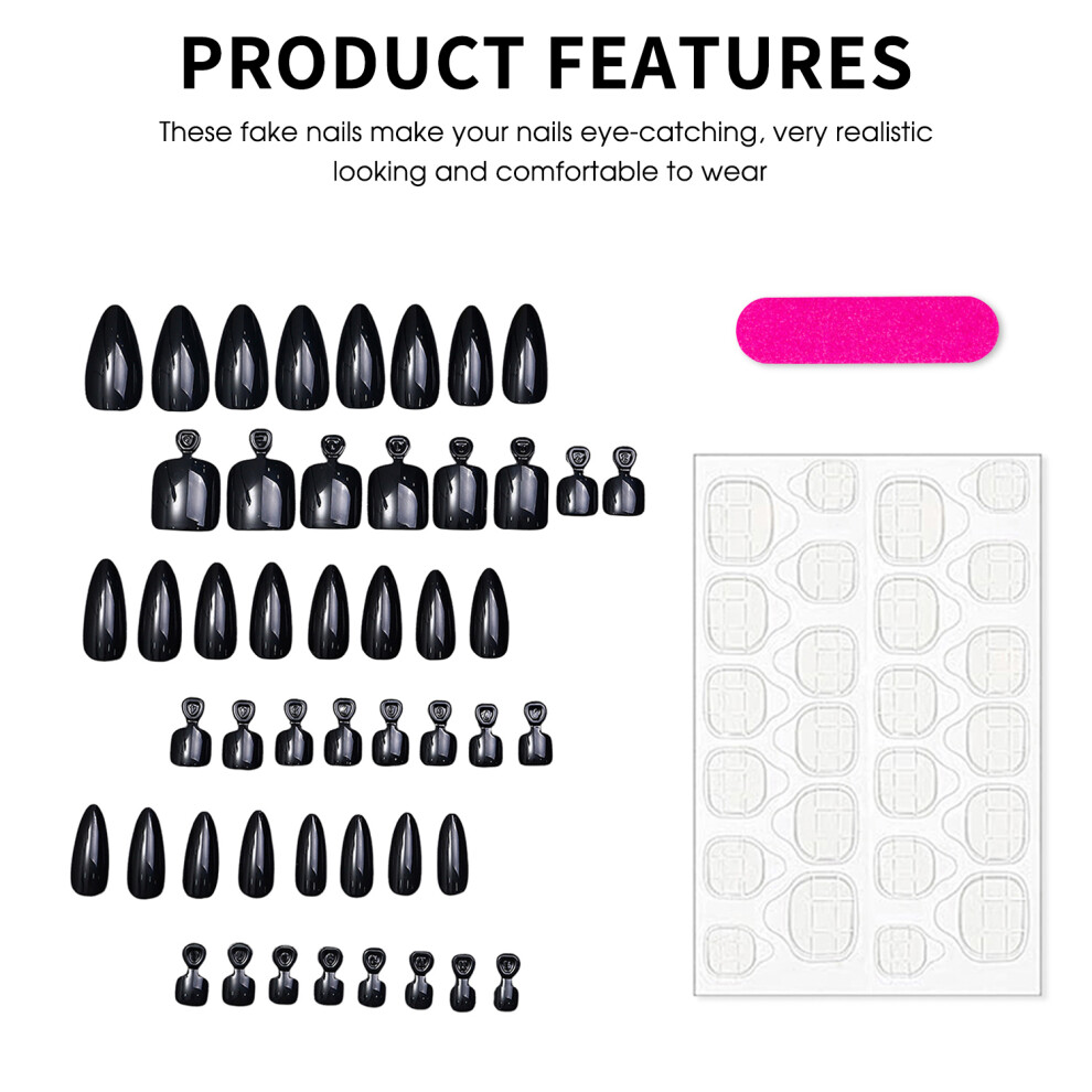 Dachuang Beauty Black Fake Nails - Durable & Stylish For Any Occasion