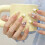 (XS) Pink Coffin Press On Nails with White Tips 3