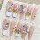 (XS) Pink Coffin Press On Nails with White Tips 9